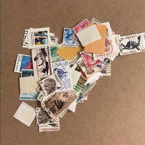 96 U.S.canceled stamps.